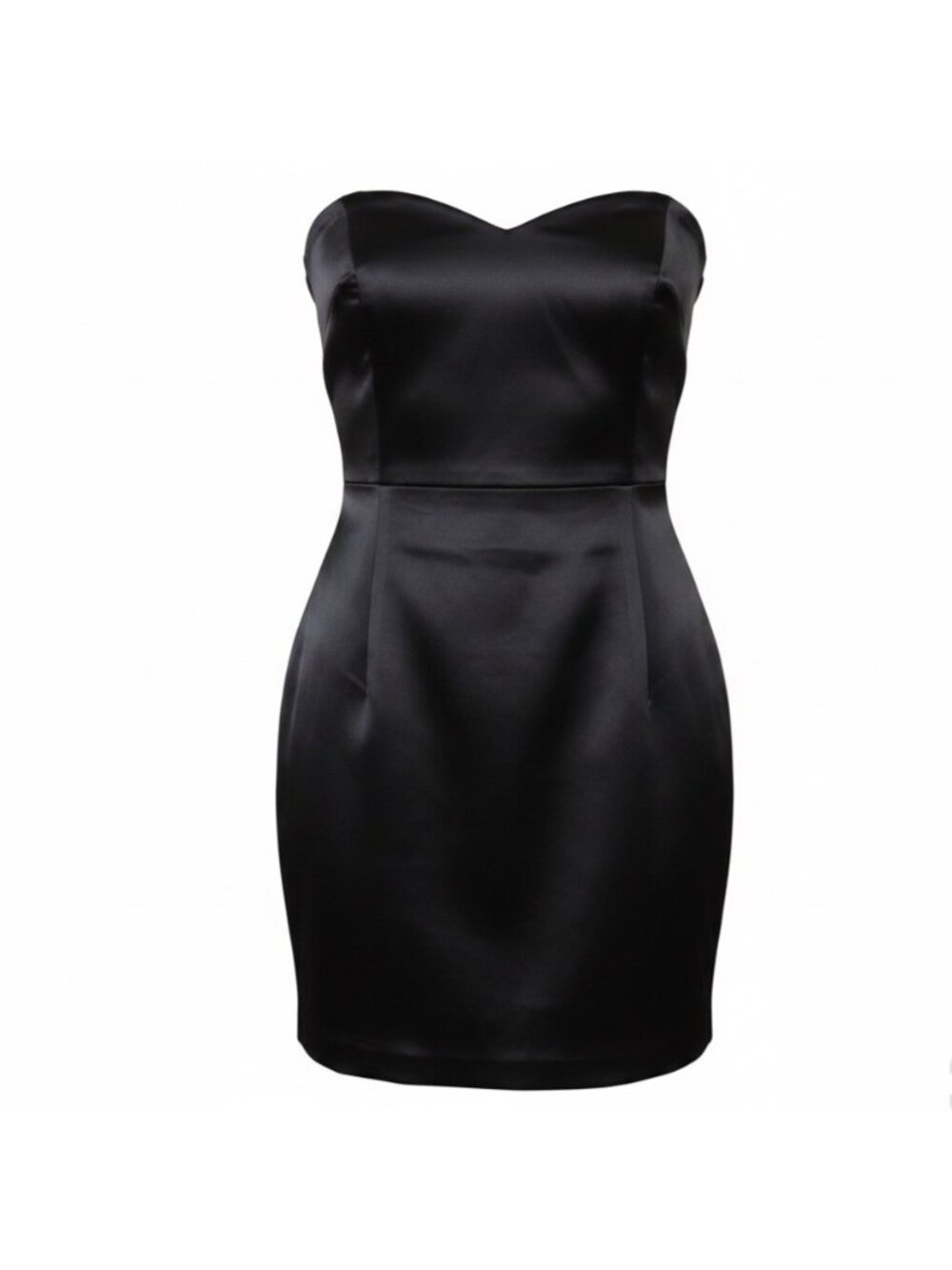 Ten By Babaton Womens Black Strapless Cocktail Dress Elegant Satin Finish Stylis